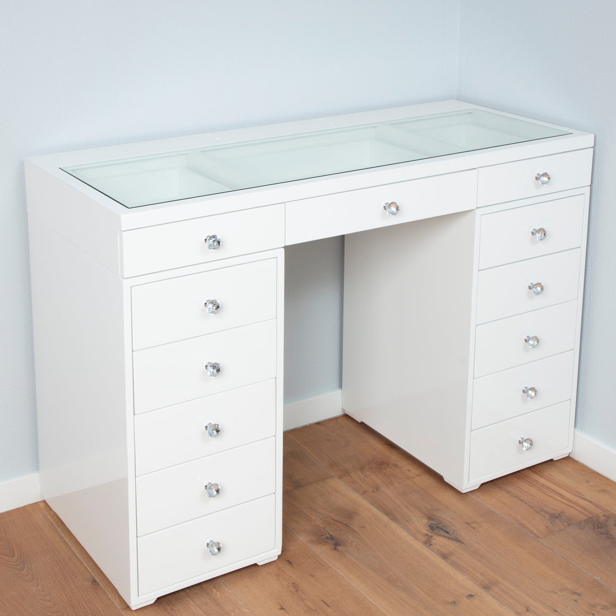 dressing table without mirror design Ellie 5-Drawer Rustic Brown Makeup Vanity Desk Dressing Table Without Mirror